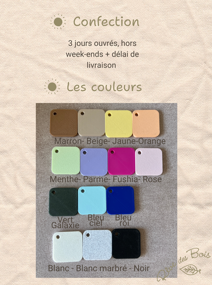 Panneau photos en bois personnalisé – Forme arche avec socle coloré