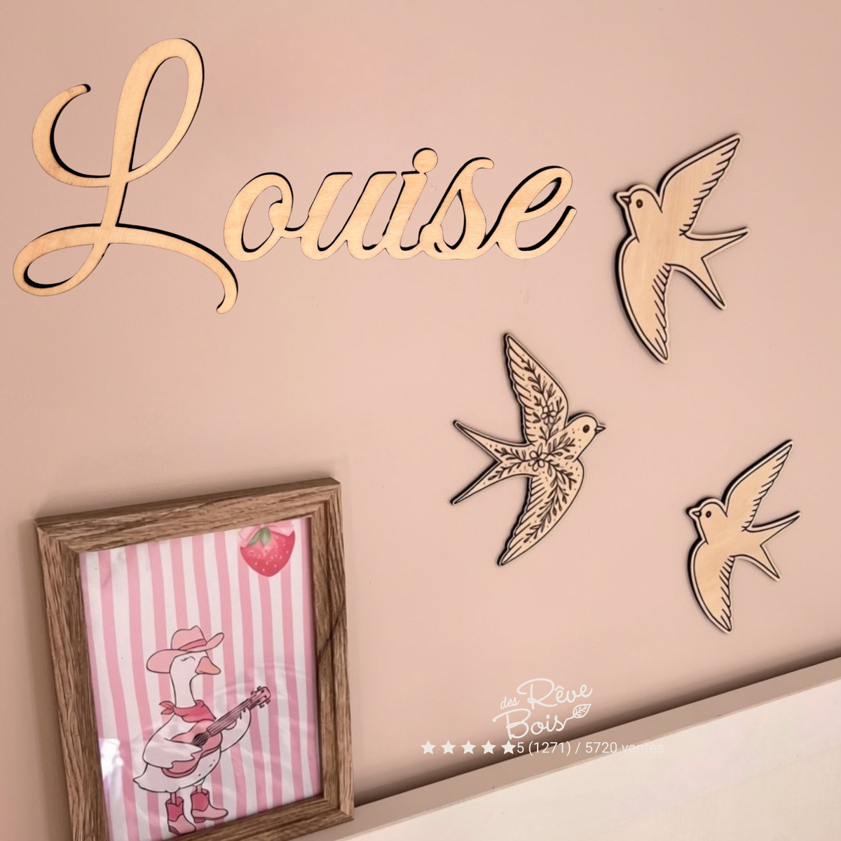Prénom en bois personnalisé avec le prénom de l'enfant bébé idée cadeau  anniversaire naissance , décoration porte chambre avec lettres