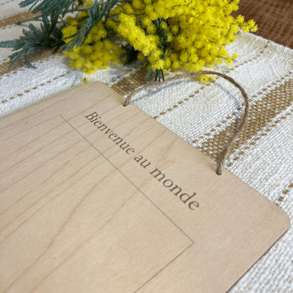 Cadre photo naissance personnalisée avec prénom bébé, affiche naissance poids taille date heure