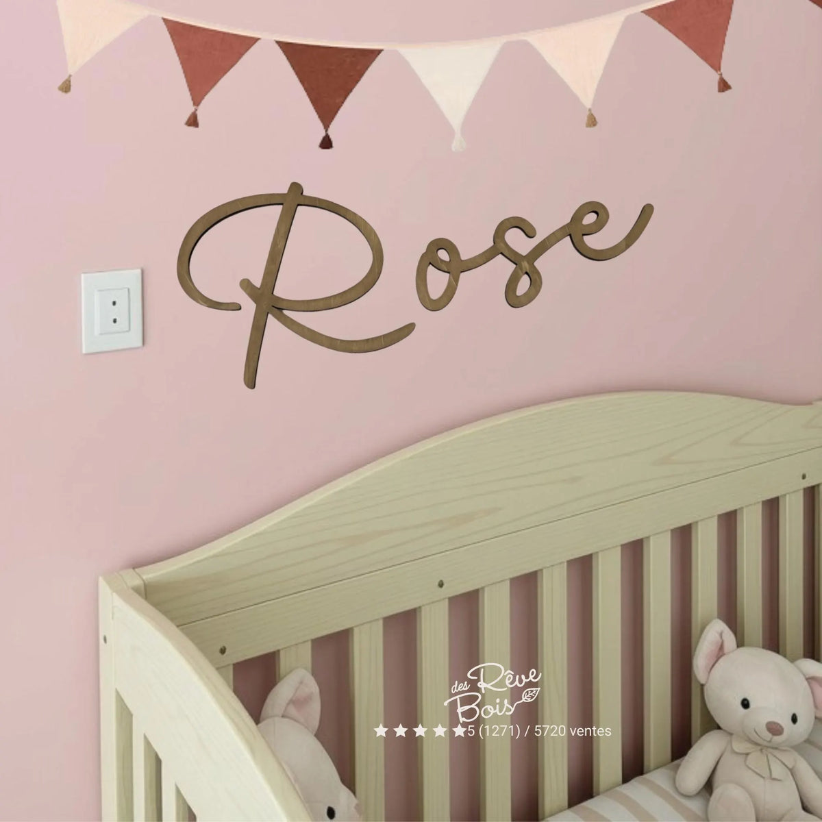 Prénom en bois personnalisé avec le prénom de l'enfant bébé idée cadeau  anniversaire naissance , décoration porte chambre avec lettres