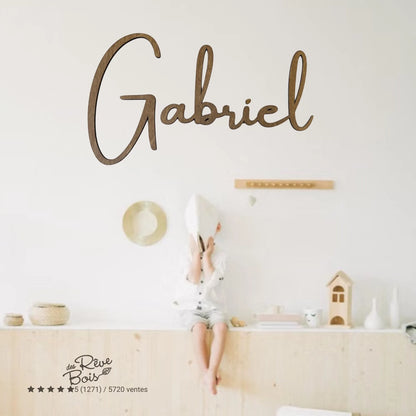 Prénom en bois personnalisé avec le prénom de l'enfant bébé idée cadeau  anniversaire naissance , décoration porte chambre avec lettres