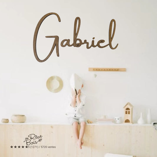 Prénom en bois personnalisé avec le prénom de l'enfant bébé idée cadeau  anniversaire naissance , décoration porte chambre avec lettres