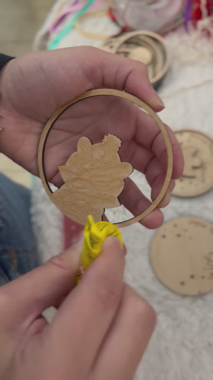 Boule de Noël personnalisée bois - Prénom -Animaux au choix