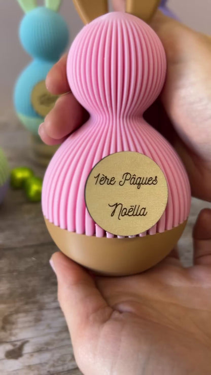 Lapin de Pâques personnalisé prénom– Boîte surprise réutilisable