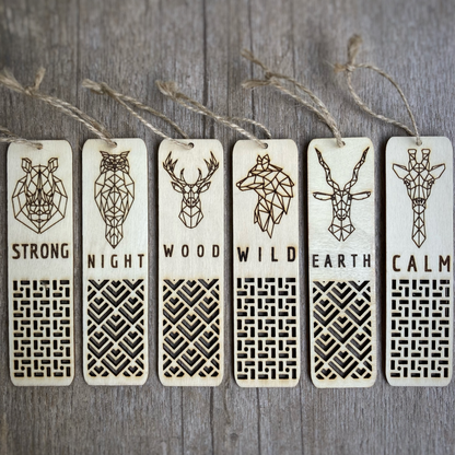 Marque page bois Animaux