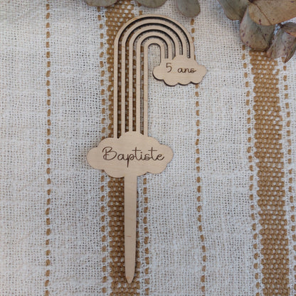 Décoration gâteau , cake topper Nuage arc en ciel personnalisable