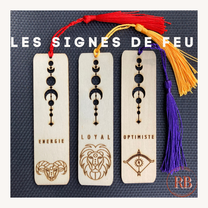 Marque page bois Signes astrologiques